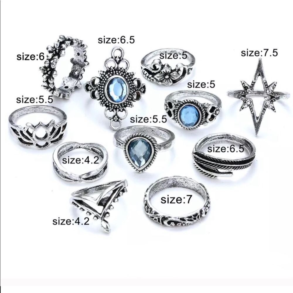🔥 New! Boho “Allie” 11 Ring Set! - Picture 2 of 4